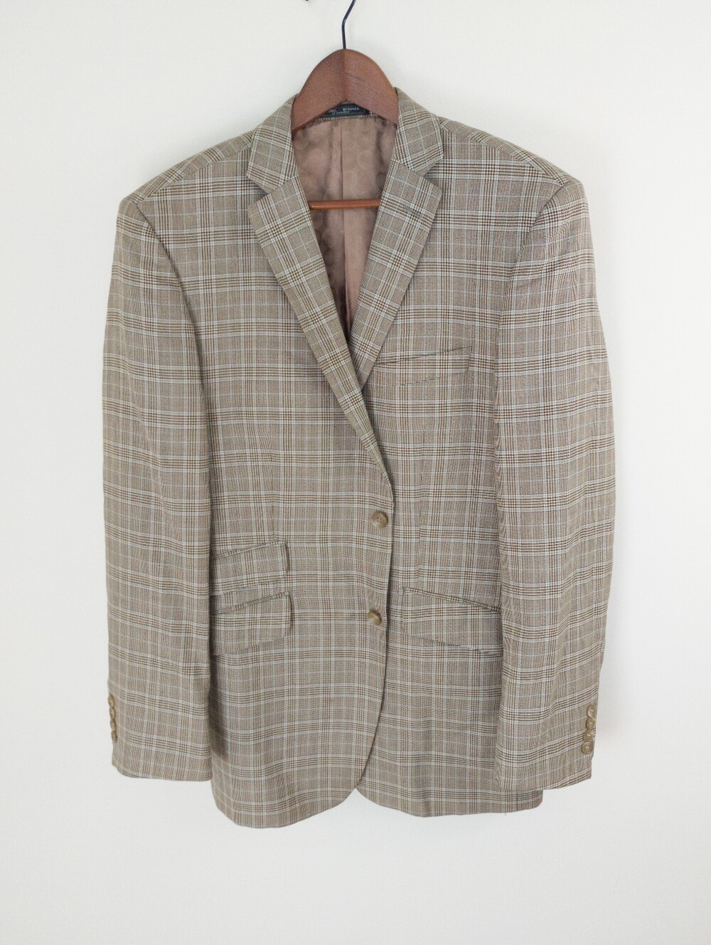 Haines & Bonner of London Plaid Blazer 42R Wool Bamboo Blend
